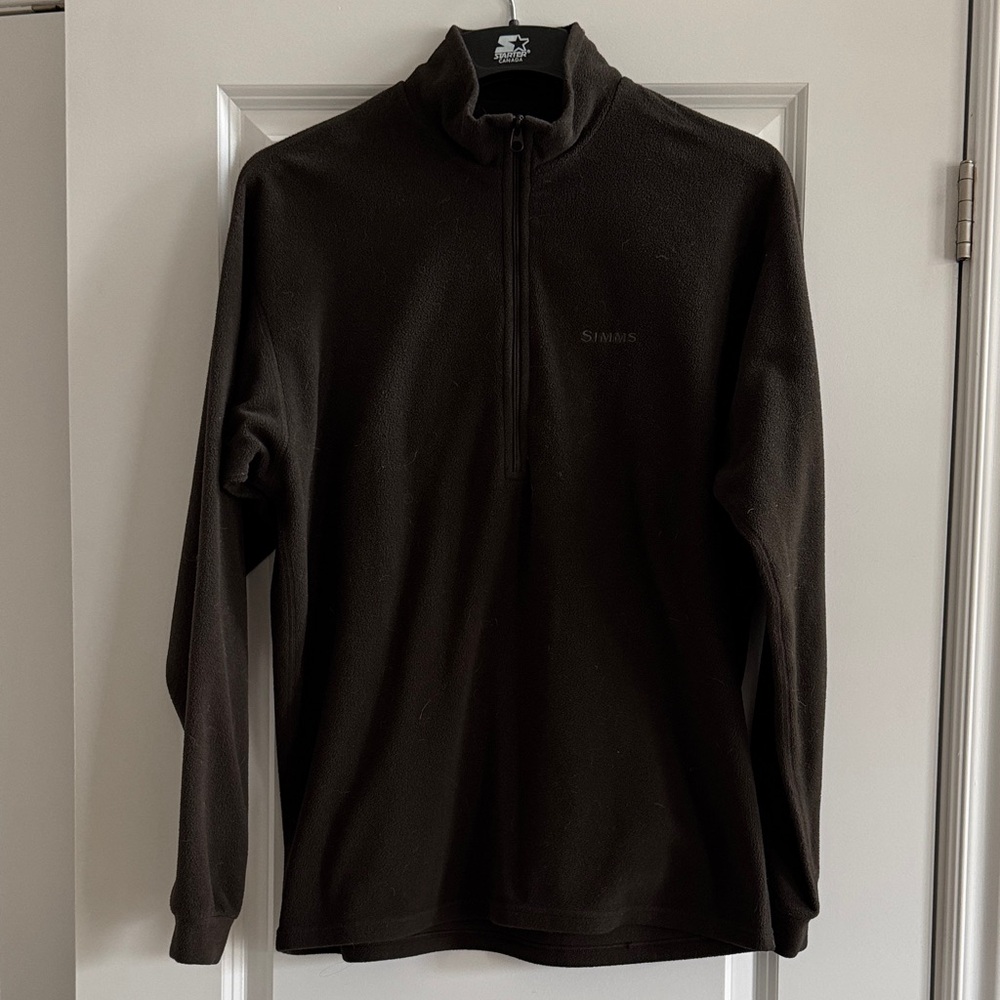 Simms Men's Brown Fleece QuarterZip Sweater
